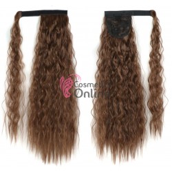 Extensie de par coada cu clema si arici Wave de 90cm cod Q19430 Saten Deschis Mixt